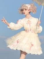 White Sweet Gothic Lolita OP Long-sleeved Dress Cake Skirt White Sweet Gothic Lolita OP Long-sleeved Dress Cake Skirt