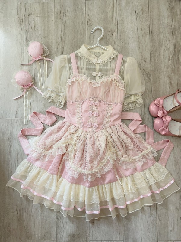 Pink Sweet Ballet Style Lolita Skirt JSK Suspender Dress Pink Sweet Ballet Style Lolita Skirt JSK Suspender Dress