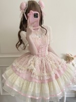 Pink Sweet Ballet Style Lolita Skirt JSK Suspender Dress Pink Sweet Ballet Style Lolita Skirt JSK Suspender Dress