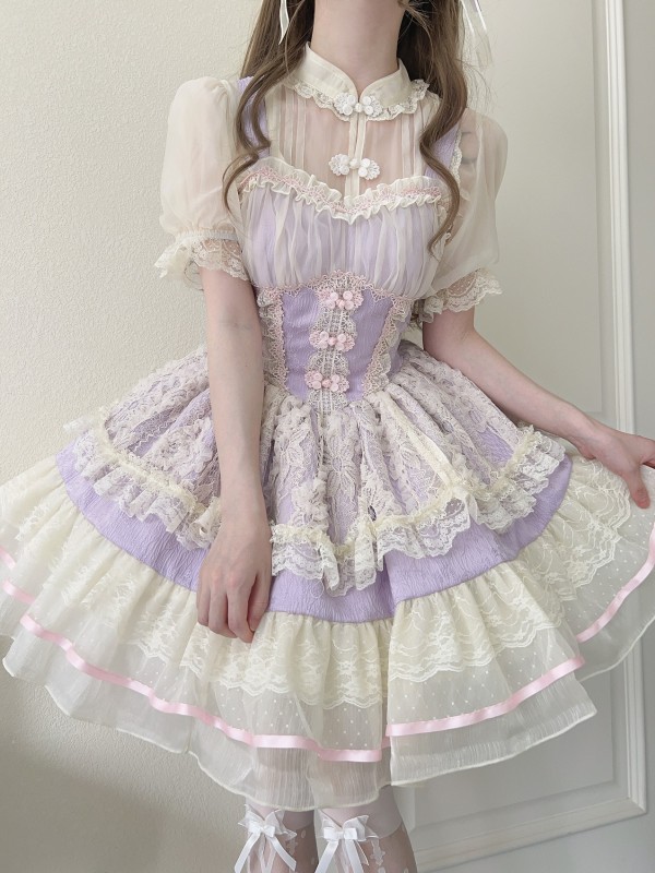 Purple Sweet Ballet Style Lolita Skirt JSK Suspender Dress Purple Sweet Ballet Style Lolita Skirt JSK Suspender Dress