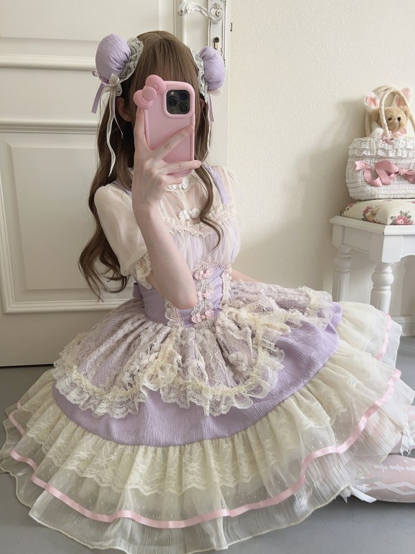 Purple Sweet Ballet Style Lolita Skirt JSK Suspender Dress Purple Sweet Ballet Style Lolita Skirt JSK Suspender Dress