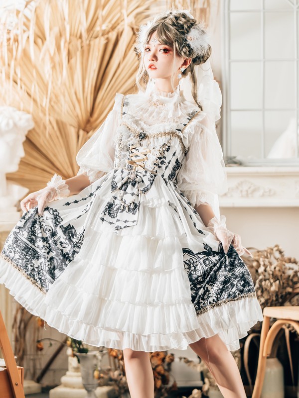 Gothic Lolita Dark JSK Suspender Dress Gothic Lolita Dark JSK Suspender Dress