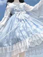 Blue Sweet Lolita Printed Suspender JSK Dress Blue Sweet Lolita Printed Suspender JSK Dress