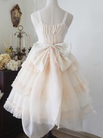 Sweet Lolita Skirt JSK Elegant Puffy Skirt Apricot Lolita Suspender Dress Sweet Lolita Skirt JSK Elegant Puffy Skirt Apricot Lolita Suspender Dress