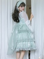 Green Sweet Lolita Skirt JSK Elegant Puffy Skirt Apricot Lolita Suspender Dress Green Sweet Lolita Skirt JSK Elegant Puffy Skirt Apricot Lolita Suspender Dress