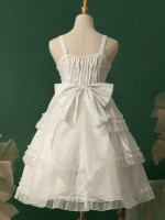 White Sweet Lolita Skirt JSK Elegant Puffy Skirt Apricot Lolita Suspender Dress White Sweet Lolita Skirt JSK Elegant Puffy Skirt Apricot Lolita Suspender Dress