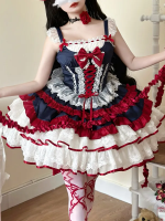Blue Sweet Lolita Tutu Skirt JSK Suspender Dress Blue Sweet Lolita Tutu Skirt JSK Suspender Dress