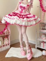 Pink Sweet Lolita Tutu Skirt JSK Suspender Dress Pink Sweet Lolita Tutu Skirt JSK Suspender Dress