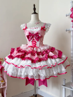 Pink Sweet Lolita Tutu Skirt JSK Suspender Dress Pink Sweet Lolita Tutu Skirt JSK Suspender Dress