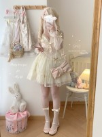Sweet Lolita Bow Jacquard Retro Suspender Puffy Dress Sweet Lolita Bow Jacquard Retro Suspender Puffy Dress