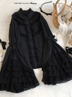 Vintage Cotton Sleeve Layered Ruffle Lace Blouse Vintage Cotton Sleeve Layered Ruffle Lace Blouse