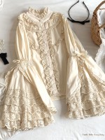 Vintage Cotton Sleeve Layered Ruffle Lace Blouse Vintage Cotton Sleeve Layered Ruffle Lace Blouse