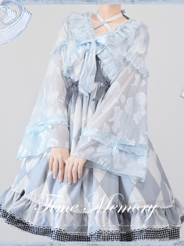 Cute Lolita Chiffon Lantern Sleeve Bow Cardigan Jacket Cute Lolita Chiffon Lantern Sleeve Bow Cardigan Jacket