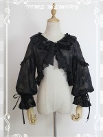 Cute Lolita Chiffon Lantern Sleeve Bow Cardigan Jacket Cute Lolita Chiffon Lantern Sleeve Bow Cardigan Jacket