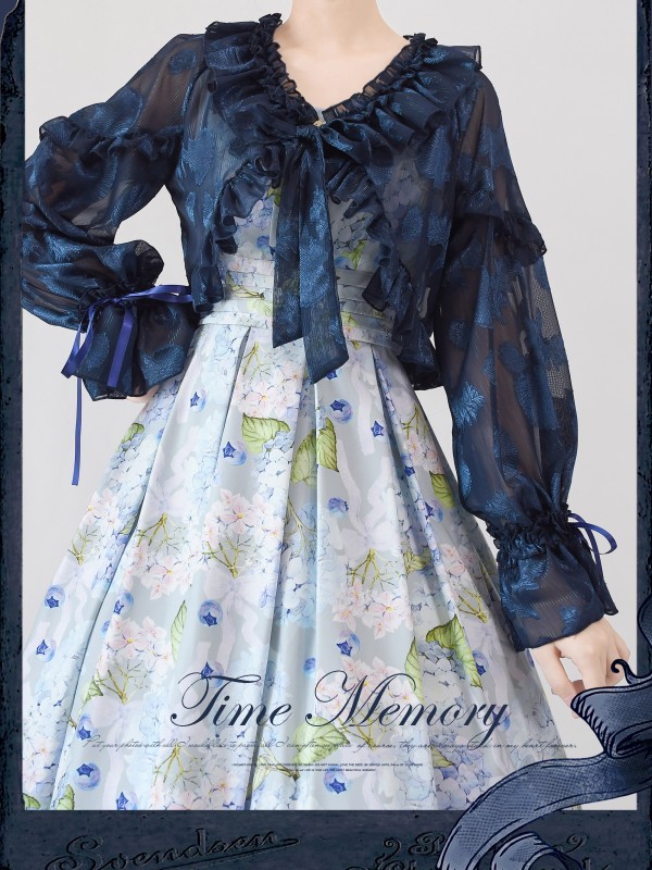Cute Lolita Chiffon Lantern Sleeve Bow Cardigan Jacket Cute Lolita Chiffon Lantern Sleeve Bow Cardigan Jacket
