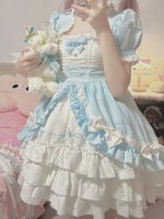 Sweet Blue Lolita Dress Sweet Lolita Puffy Princess Dress Sweet Blue Lolita Dress Sweet Lolita Puffy Princess Dress