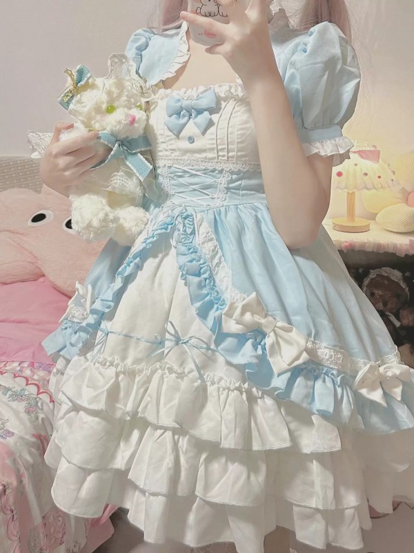 Sweet Blue Lolita Dress Sweet Lolita Puffy Princess Dress Sweet Blue Lolita Dress Sweet Lolita Puffy Princess Dress