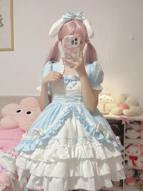 Sweet Blue Lolita Dress Sweet Lolita Puffy Princess Dress Sweet Blue Lolita Dress Sweet Lolita Puffy Princess Dress