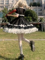 Halloween Black White Lolita Dress Sweet Lolita Puffy Princess Dress Halloween Black White Lolita Dress Sweet Lolita Puffy Princess Dress
