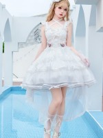 White Ballet Style Lolita Light Wedding Ruffled Lolita Suspender Dress White Ballet Style Lolita Light Wedding Ruffled Lolita Suspender Dress