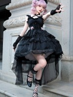 Ballet Style Lolita Light Wedding Ruffled Lolita Suspender Dress Ballet Style Lolita Light Wedding Ruffled Lolita Suspender Dress