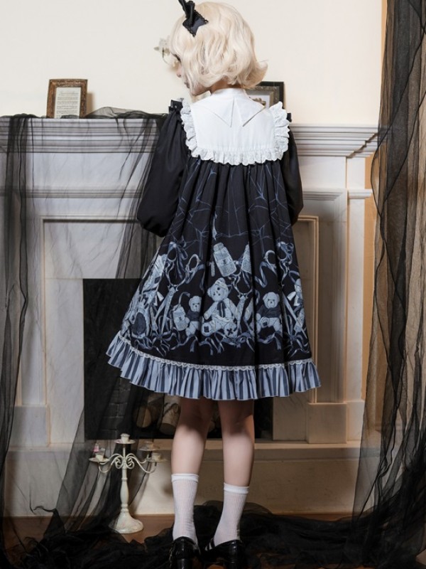 Lolita Dark Long-sleeved OP Lace Dress For Halloween Lolita Dark Long-sleeved OP Lace Dress For Halloween