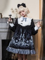 Lolita Dark Long-sleeved OP Lace Dress For Halloween Lolita Dark Long-sleeved OP Lace Dress For Halloween