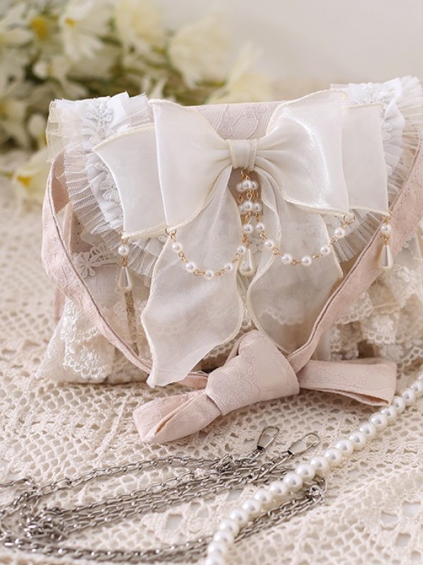 Lolita Elegant Tea Party Handbag Lace Chain Crossbody Bag Lolita Elegant Tea Party Handbag Lace Chain Crossbody Bag