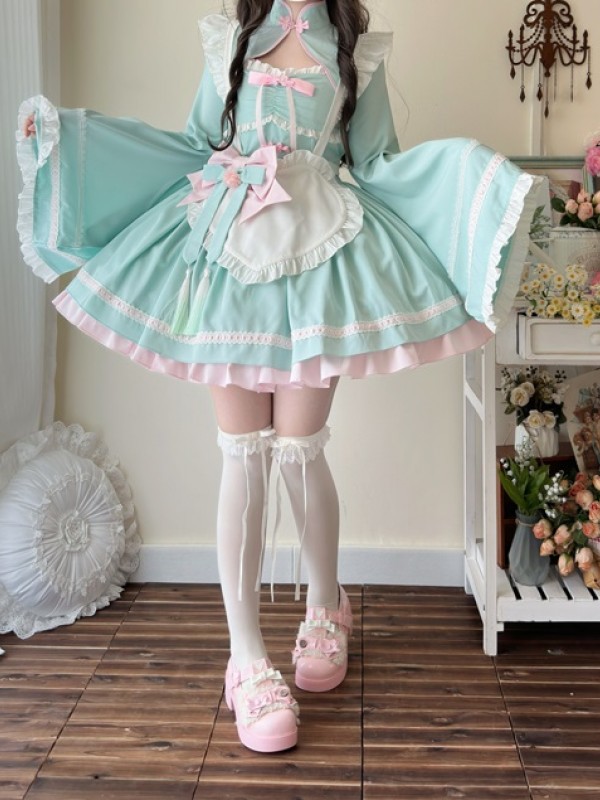 Green Lolita Dress Sweet Maid JSK Suspender Dress Green Lolita Dress Sweet Maid JSK Suspender Dress