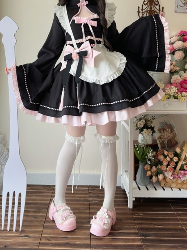 Black Lolita Dress Sweet Maid JSK Suspender Dress Black Lolita Dress Sweet Maid JSK Suspender Dress