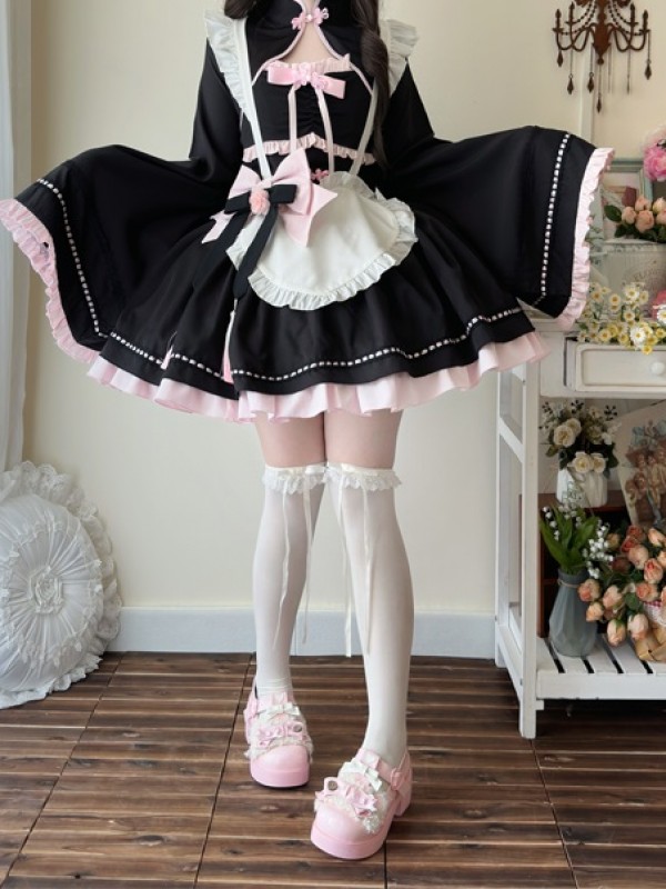 Black Lolita Dress Sweet Maid JSK Suspender Dress Black Lolita Dress Sweet Maid JSK Suspender Dress