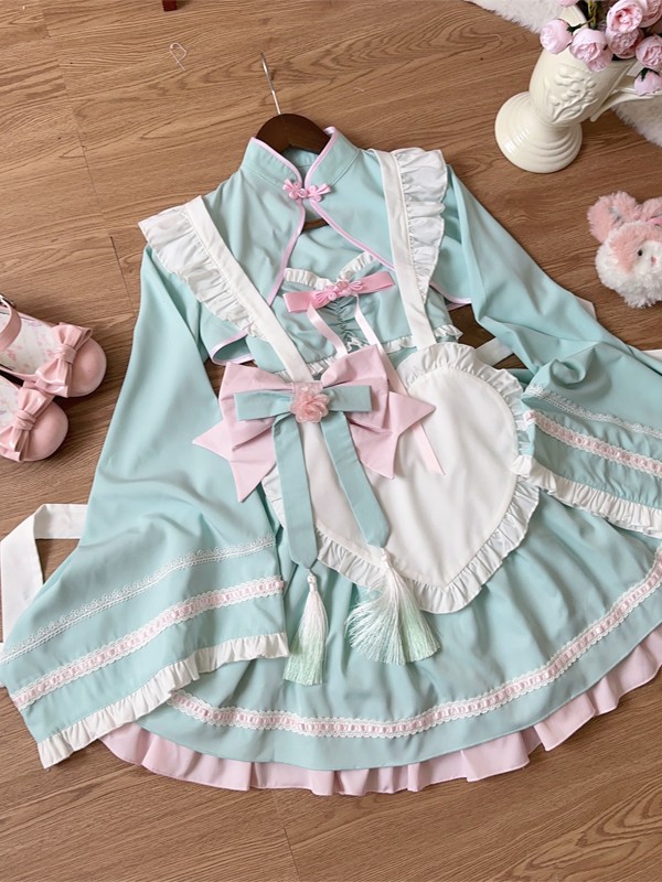 Green Lolita Dress Sweet Maid JSK Suspender Dress Green Lolita Dress Sweet Maid JSK Suspender Dress