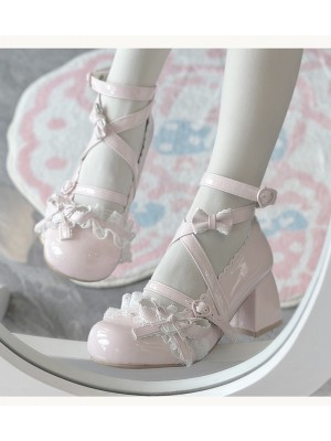 Lace Round Head Ballet Style Sweet Lolita Shoes