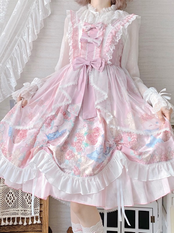 Sweet and Cute Printed Dress JSK Lolita Suspender Skirt Sweet and Cute Printed Dress JSK Lolita Suspender Skirt