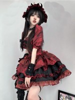 Red Waistcoat Lolita Suit Elegant Dress Lolita Princess Dress Red Waistcoat Lolita Suit Elegant Dress Lolita Princess Dress