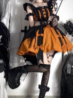 Pumpkin Color Little Witch Lolita Dress JSK Cute Sweet Princess Dress Pumpkin Color Little Witch Lolita Dress JSK Cute Sweet Princess Dress