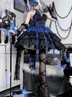 Black and Blue Lolita Princess Style Halter Neck Suspender Short Skirt Tutu Skirt Black and Blue Lolita Princess Style Halter Neck Suspender Short Skirt Tutu Skirt