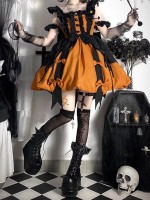 Pumpkin Color Little Witch Lolita Dress JSK Cute Sweet Princess Dress Pumpkin Color Little Witch Lolita Dress JSK Cute Sweet Princess Dress