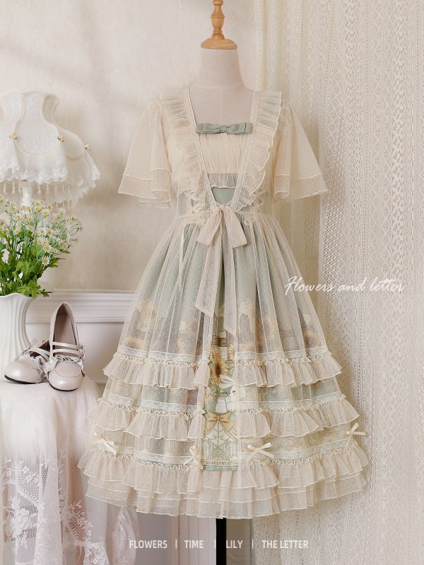 Sweet and Cute Lolita Dress JSK Suspender Skirt Sweet and Cute Lolita Dress JSK Suspender Skirt