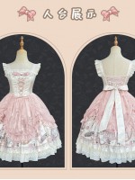 Elegant Retro Lolita Dress JSK Pink Lace Lolita Suspender Dress Elegant Retro Lolita Dress JSK Pink Lace Lolita Suspender Dress