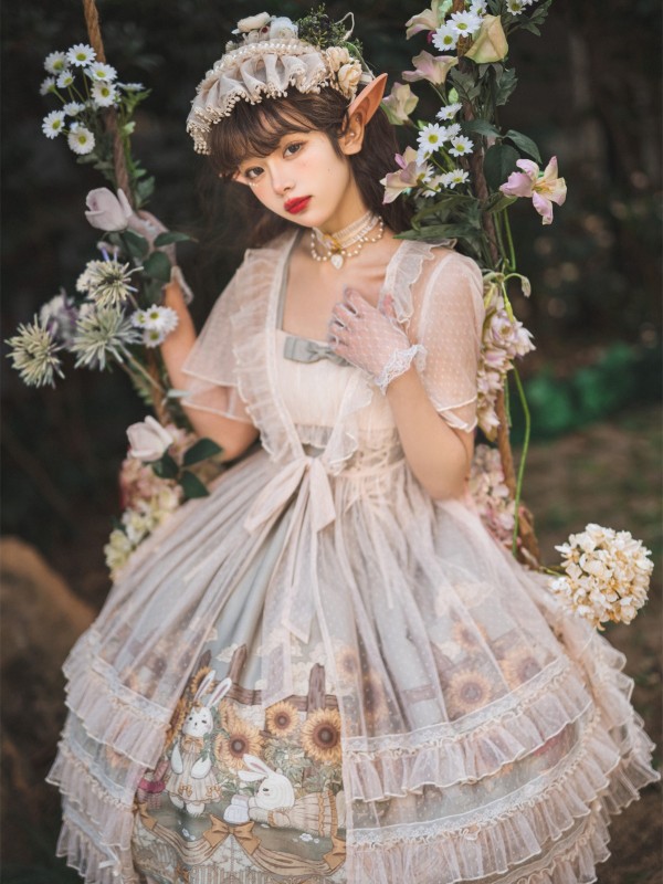 Sweet and Cute Lolita Dress JSK Suspender Skirt Sweet and Cute Lolita Dress JSK Suspender Skirt