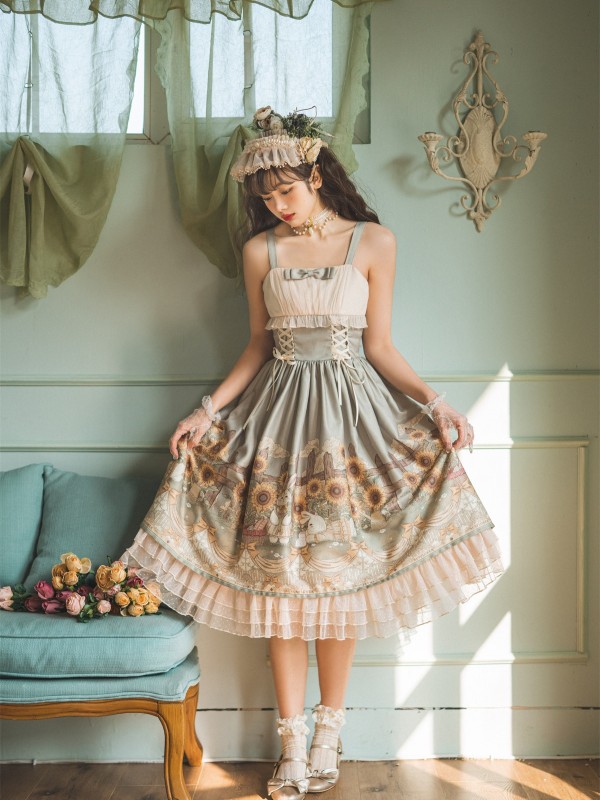 Sweet and Cute Lolita Dress JSK Suspender Skirt Sweet and Cute Lolita Dress JSK Suspender Skirt