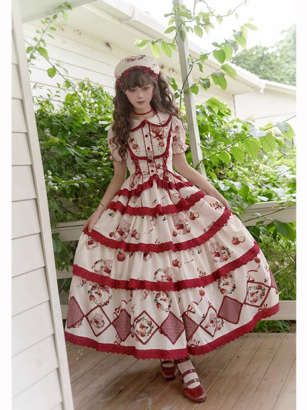 Sweet Heavy Embroidery Print Big Swing Lolita Dress Sweet Heavy Embroidery Print Big Swing Lolita Dress