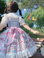Blue Sweet Lolita Dress Dessert Doll JSK Suspender Dress Blue Sweet Lolita Dress Dessert Doll JSK Suspender Dress