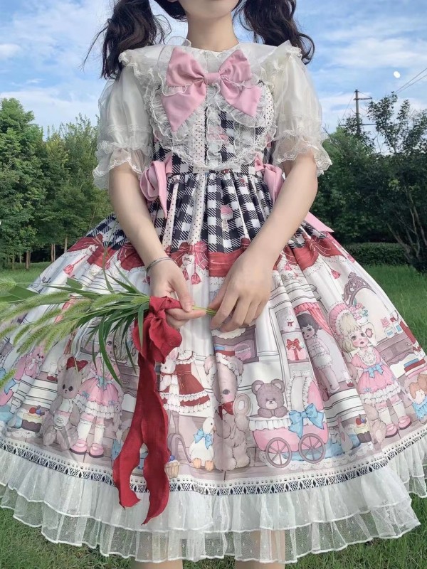 Black Sweet Lolita Dress Dessert Doll JSK Suspender Dress Black Sweet Lolita Dress Dessert Doll JSK Suspender Dress