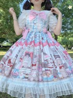 Blue Sweet Lolita Dress Dessert Doll JSK Suspender Dress Blue Sweet Lolita Dress Dessert Doll JSK Suspender Dress