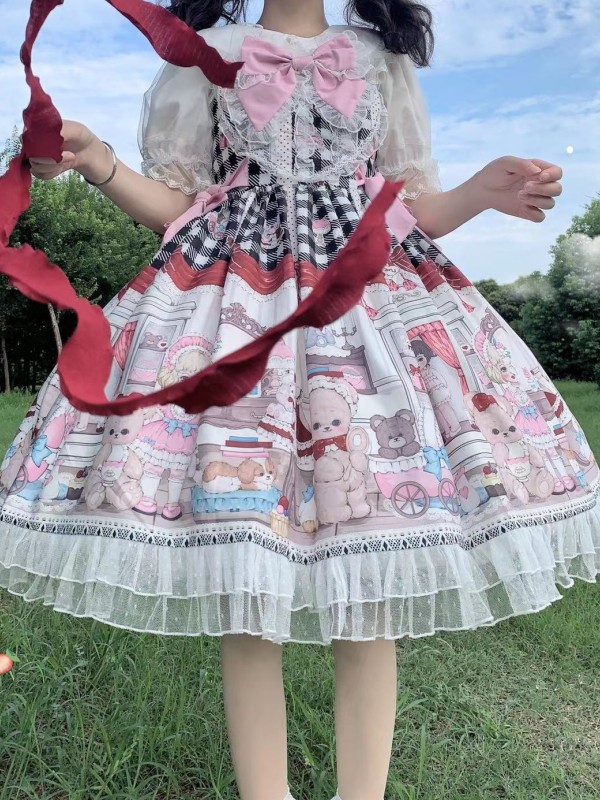 Black Sweet Lolita Dress Dessert Doll JSK Suspender Dress Black Sweet Lolita Dress Dessert Doll JSK Suspender Dress