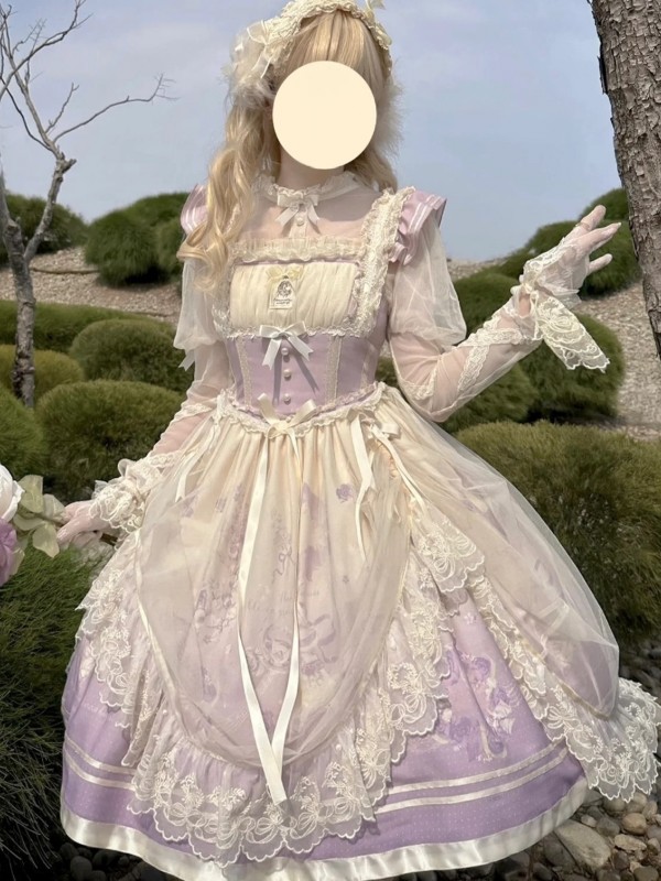 Purple Sweet Lolita JSK Tutu Skirt Suspenders Skirt Purple Sweet Lolita JSK Tutu Skirt Suspenders Skirt