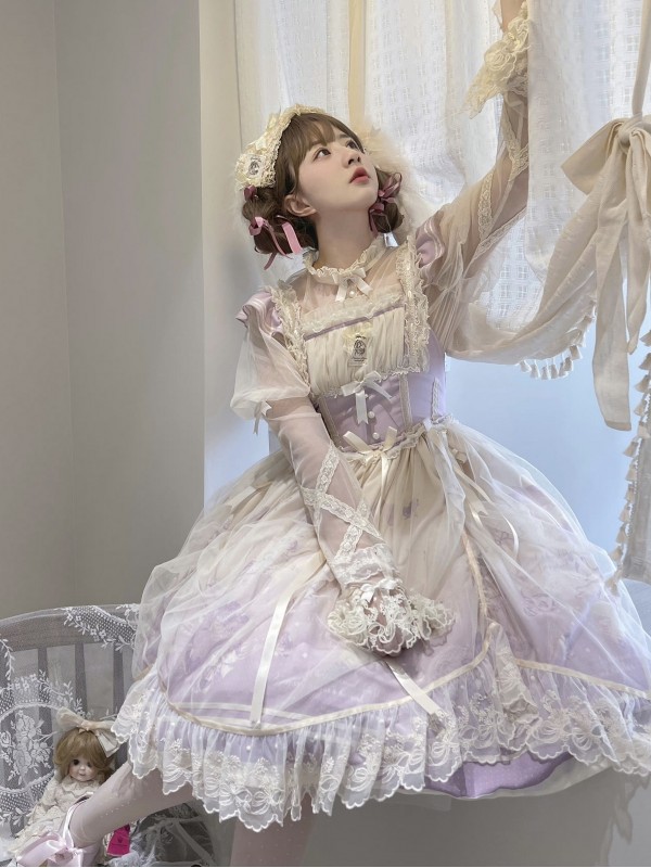 Purple Sweet Lolita JSK Tutu Skirt Suspenders Skirt Purple Sweet Lolita JSK Tutu Skirt Suspenders Skirt