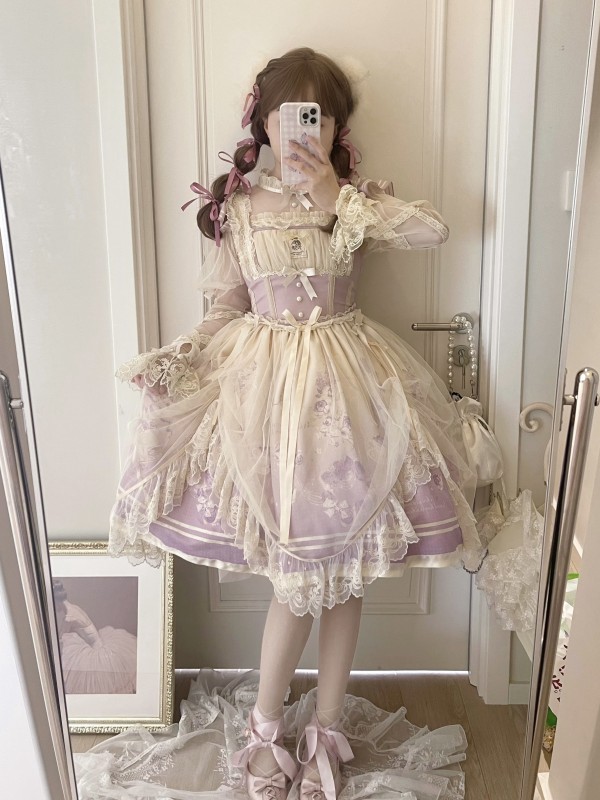 Purple Sweet Lolita JSK Tutu Skirt Suspenders Skirt Purple Sweet Lolita JSK Tutu Skirt Suspenders Skirt
